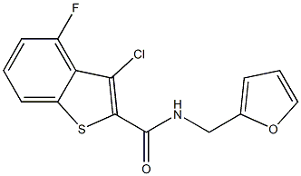 3-chloro-4-fluoro-N-(furan-2-ylmethyl)-1-benzothiophene-2-carboxamide Struktur