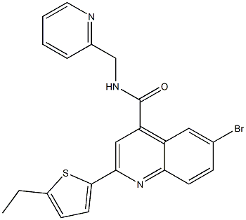 6-bromo-2-(5-ethylthiophen-2-yl)-N-(pyridin-2-ylmethyl)quinoline-4-carboxamide Structure