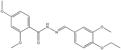 N-[(E)-(4-ethoxy-3-methoxyphenyl)methylideneamino]-2,4-dimethoxybenzamide 结构式