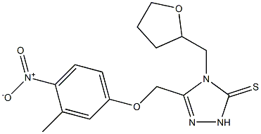 3-[(3-methyl-4-nitrophenoxy)methyl]-4-(oxolan-2-ylmethyl)-1H-1,2,4-triazole-5-thione Structure