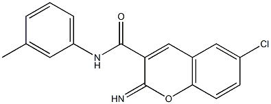 6-chloro-2-imino-N-(3-methylphenyl)chromene-3-carboxamide Structure