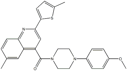 [4-(4-methoxyphenyl)piperazin-1-yl]-[6-methyl-2-(5-methylthiophen-2-yl)quinolin-4-yl]methanone Structure