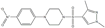 1-(1,3-dimethylpyrazol-4-yl)sulfonyl-4-(4-nitrophenyl)piperazine Structure