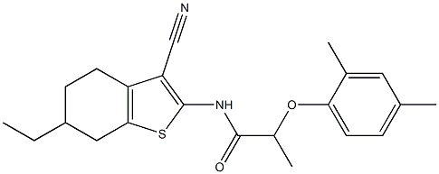  N-(3-cyano-6-ethyl-4,5,6,7-tetrahydro-1-benzothiophen-2-yl)-2-(2,4-dimethylphenoxy)propanamide