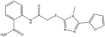 2-[[2-[[5-(furan-2-yl)-4-methyl-1,2,4-triazol-3-yl]sulfanyl]acetyl]amino]benzamide Structure