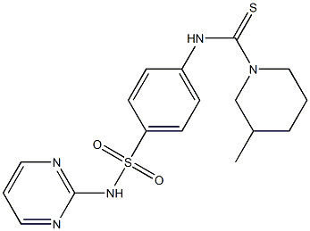 3-methyl-N-[4-(pyrimidin-2-ylsulfamoyl)phenyl]piperidine-1-carbothioamide 结构式