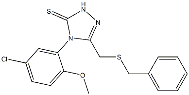 3-(benzylsulfanylmethyl)-4-(5-chloro-2-methoxyphenyl)-1H-1,2,4-triazole-5-thione 化学構造式