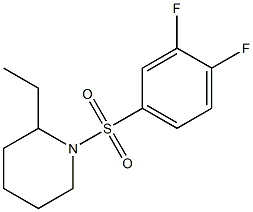 1-(3,4-difluorophenyl)sulfonyl-2-ethylpiperidine Structure