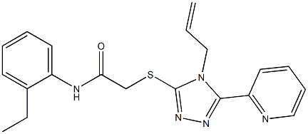 N-(2-ethylphenyl)-2-[(4-prop-2-enyl-5-pyridin-2-yl-1,2,4-triazol-3-yl)sulfanyl]acetamide Struktur