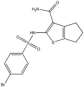 2-[(4-bromophenyl)sulfonylamino]-5,6-dihydro-4H-cyclopenta[b]thiophene-3-carboxamide Structure