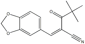 (2Z)-2-(1,3-benzodioxol-5-ylmethylidene)-4,4-dimethyl-3-oxopentanenitrile Structure