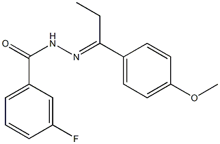 3-fluoro-N-[(E)-1-(4-methoxyphenyl)propylideneamino]benzamide Struktur