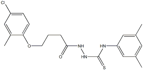 1-[4-(4-chloro-2-methylphenoxy)butanoylamino]-3-(3,5-dimethylphenyl)thiourea Struktur