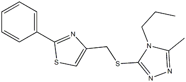 4-[(5-methyl-4-propyl-1,2,4-triazol-3-yl)sulfanylmethyl]-2-phenyl-1,3-thiazole Struktur