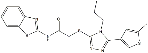 N-(1,3-benzothiazol-2-yl)-2-[[5-(5-methylthiophen-3-yl)-4-propyl-1,2,4-triazol-3-yl]sulfanyl]acetamide