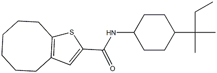 N-[4-(2-methylbutan-2-yl)cyclohexyl]-4,5,6,7,8,9-hexahydrocycloocta[b]thiophene-2-carboxamide Structure