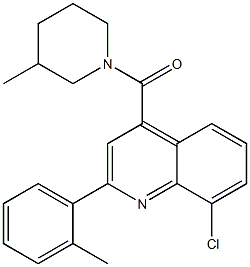 [8-chloro-2-(2-methylphenyl)quinolin-4-yl]-(3-methylpiperidin-1-yl)methanone Structure