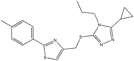 4-[(5-cyclopropyl-4-propyl-1,2,4-triazol-3-yl)sulfanylmethyl]-2-(4-methylphenyl)-1,3-thiazole Struktur