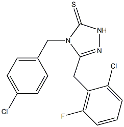 3-[(2-chloro-6-fluorophenyl)methyl]-4-[(4-chlorophenyl)methyl]-1H-1,2,4-triazole-5-thione,,结构式