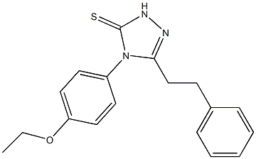 4-(4-ethoxyphenyl)-3-(2-phenylethyl)-1H-1,2,4-triazole-5-thione 化学構造式