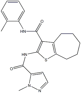  2-methyl-N-[3-[(2-methylphenyl)carbamoyl]-5,6,7,8-tetrahydro-4H-cyclohepta[b]thiophen-2-yl]pyrazole-3-carboxamide