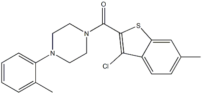 (3-chloro-6-methyl-1-benzothiophen-2-yl)-[4-(2-methylphenyl)piperazin-1-yl]methanone 化学構造式