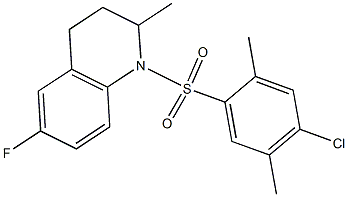 1-(4-chloro-2,5-dimethylphenyl)sulfonyl-6-fluoro-2-methyl-3,4-dihydro-2H-quinoline 化学構造式