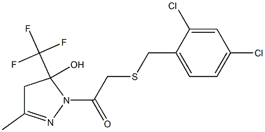 2-[(2,4-dichlorophenyl)methylsulfanyl]-1-[5-hydroxy-3-methyl-5-(trifluoromethyl)-4H-pyrazol-1-yl]ethanone 化学構造式