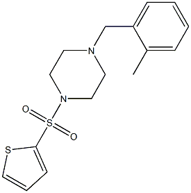 1-[(2-methylphenyl)methyl]-4-thiophen-2-ylsulfonylpiperazine Structure