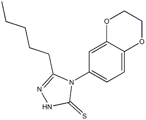 4-(2,3-dihydro-1,4-benzodioxin-6-yl)-3-pentyl-1H-1,2,4-triazole-5-thione Structure