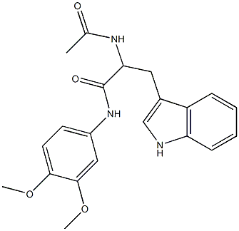 2-acetamido-N-(3,4-dimethoxyphenyl)-3-(1H-indol-3-yl)propanamide Structure