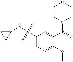 N-cyclopropyl-4-methoxy-3-(morpholine-4-carbonyl)benzenesulfonamide,,结构式
