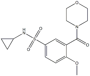 N-cyclopropyl-4-methoxy-3-(morpholine-4-carbonyl)benzenesulfonamide Struktur