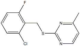 2-[(2-chloro-6-fluorophenyl)methylsulfanyl]-4-methylpyrimidine 化学構造式