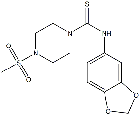 N-(1,3-benzodioxol-5-yl)-4-methylsulfonylpiperazine-1-carbothioamide,,结构式