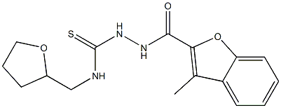 1-[(3-methyl-1-benzofuran-2-carbonyl)amino]-3-(oxolan-2-ylmethyl)thiourea Structure