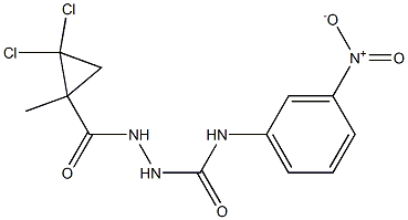 1-[(2,2-dichloro-1-methylcyclopropanecarbonyl)amino]-3-(3-nitrophenyl)urea 化学構造式