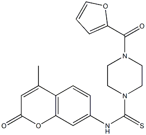  4-(furan-2-carbonyl)-N-(4-methyl-2-oxochromen-7-yl)piperazine-1-carbothioamide