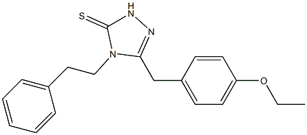 3-[(4-ethoxyphenyl)methyl]-4-(2-phenylethyl)-1H-1,2,4-triazole-5-thione,,结构式