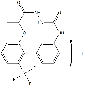 1-[2-[3-(trifluoromethyl)phenoxy]propanoylamino]-3-[2-(trifluoromethyl)phenyl]urea Structure