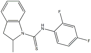 N-(2,4-difluorophenyl)-2-methyl-2,3-dihydroindole-1-carbothioamide,,结构式
