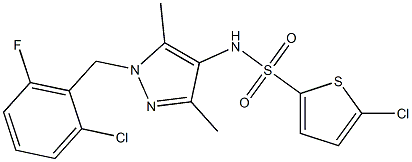 5-chloro-N-[1-[(2-chloro-6-fluorophenyl)methyl]-3,5-dimethylpyrazol-4-yl]thiophene-2-sulfonamide Structure