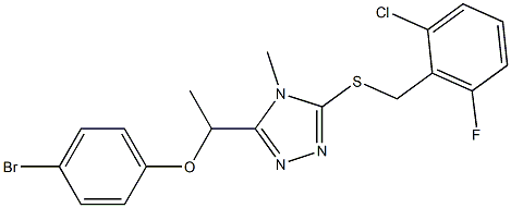 3-[1-(4-bromophenoxy)ethyl]-5-[(2-chloro-6-fluorophenyl)methylsulfanyl]-4-methyl-1,2,4-triazole Structure