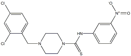 4-[(2,4-dichlorophenyl)methyl]-N-(3-nitrophenyl)piperazine-1-carbothioamide Structure