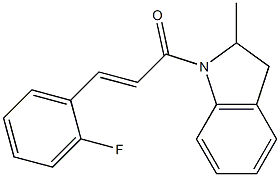 (E)-3-(2-fluorophenyl)-1-(2-methyl-2,3-dihydroindol-1-yl)prop-2-en-1-one Struktur