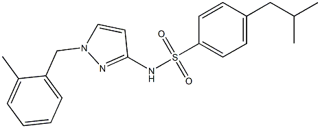 N-[1-[(2-methylphenyl)methyl]pyrazol-3-yl]-4-(2-methylpropyl)benzenesulfonamide Structure