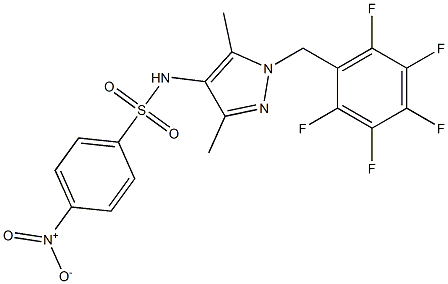  N-[3,5-dimethyl-1-[(2,3,4,5,6-pentafluorophenyl)methyl]pyrazol-4-yl]-4-nitrobenzenesulfonamide