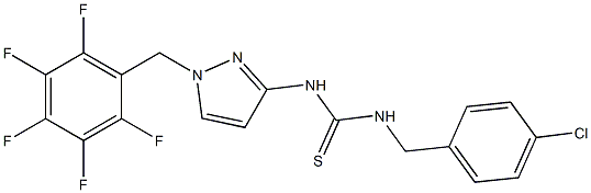 1-[(4-chlorophenyl)methyl]-3-[1-[(2,3,4,5,6-pentafluorophenyl)methyl]pyrazol-3-yl]thiourea Structure