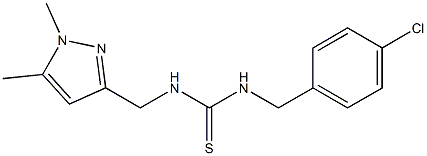 1-[(4-chlorophenyl)methyl]-3-[(1,5-dimethylpyrazol-3-yl)methyl]thiourea Structure