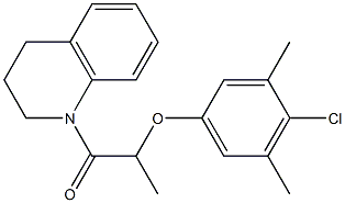 2-(4-chloro-3,5-dimethylphenoxy)-1-(3,4-dihydro-2H-quinolin-1-yl)propan-1-one Struktur